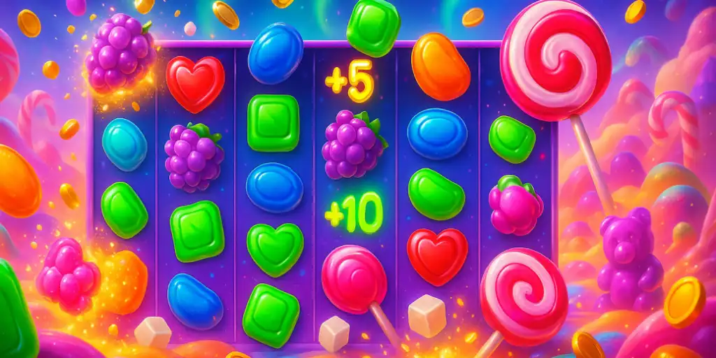 Sweet Bonanza Candyland canlı oyun şousu və RTP 96.51% slot oyunu